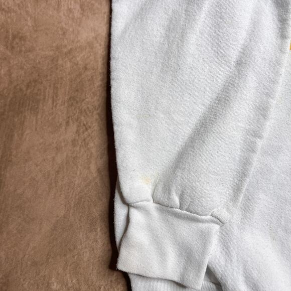 Vintage 80s Fruit of the Loom Tech Sweatshirt White Pullover Striped Men's XL - Picture 7 of 10